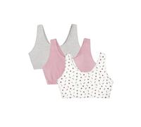 Fruit of The Loom Cotton Tank Bra for Women-Ultimate Comfort & Breathable Fit Sujetador Deportivo, 1.0 in, Capullos de Rosa bailarín/Lilas/Gris, 95 (Pack de 3) para Mujer