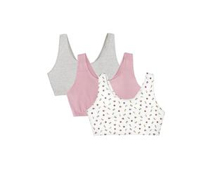 Fruit of The Loom Cotton Tank Bra for Women-Ultimate Comfort & Breathable Fit Sujetador Deportivo, 1.0 in, Capullos de Rosa bailarín/Lilas/Gris, 95 (Pack de 3) para Mujer