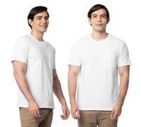 Fruit of the Loom Eversoft Cotton T-Shirts Camiseta, Pocket-Pack 2-Blanco, XL Hombre