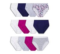 Fruit of The Loom Eversoft Cotton Underwear Multipacks, Tag Free & Breathable, Available in Plus Size Ropa Interior, Hi Cut-Algodón-Paquete de 12-Azul Marino/Blanco/Rosa, 5 (Pack Mujeres