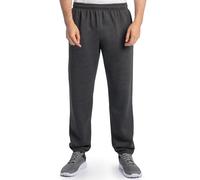 Fruit of the Loom Eversoft-Pantalones de Forro Polar Deportivos, Parte Inferior elástica-Black Heather, XXL para Hombre