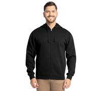 Fruit of the Loom Eversoft - Sudaderas de forro polar para hombre, absorben la humedad y son transpirables, sudadera con cremallera completa, Cremallera completa negra., Large