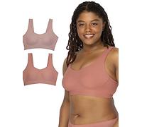 Fruit of the Loom Everyday Smooth Wireless Bra, Full Coverage Shaper Bralettes for Women with Strategic Support Zones for Your Comfort, Desertdusk/Rose Shadow