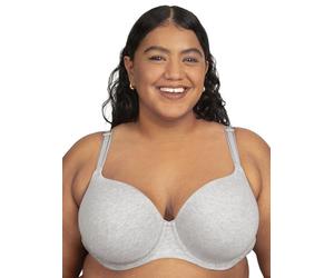 Fruit of the Loom Fit Collection: Plus Size Cotton T-Shirt Bra-Comfort & Style for Every Body Sujetador, Opaco, Gris Jaspeado, 80F para Mujer