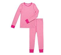 Fruit of the Loom Girl's Premium Thermal Waffle Underwear Set, White/Fuchsia Burst, 6/6X