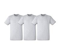 Fruit of the Loom Heavy Cotton Tee Shirt 3 Pack, Camiseta de Manga Corta Para Hombre, Gris (Erika-Grau), Large