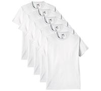 Fruit of the Loom Heavy Cotton tee Shirt 5 Pack Camiseta, Blanco, Small (Pack de 5) para Hombre