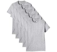 Fruit of The Loom Heavy Cotton tee Shirt 5 Pack, Camiseta para Hombre, Gris (Heather Grey), Small