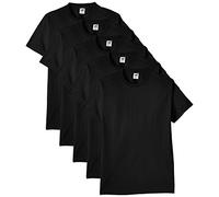 Fruit of The Loom Heavy Cotton tee Shirt 5 Pack, Camiseta para Hombre, Negro, Small