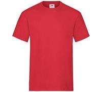 Fruit of The Loom Heavy Cotton tee Shirt 5 Pack, Camiseta para Hombre, Rojo, Small