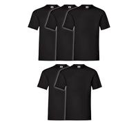 Fruit of the Loom Heavy T - Paquete de 5 camisetas básicas para hombre, color negro oscuro, talla XL