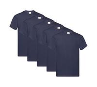 Fruit of the Loom Herren Original T. T-Shirt (5er Pack), Farbe:Deep Navy, Größe:M