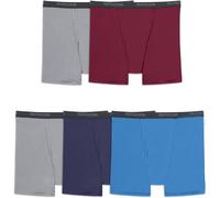 Fruit of the Loom Micro Stretch Boxer Briefs, Designed to Move with You, Lightweight & Moisture Wicking Ropa Interior de Hombres, Paquete de 5-Gris/Rojo/Azul, XXL Grande (Pack de 5)