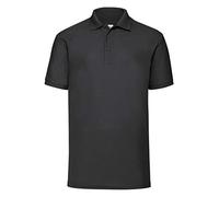Fruit of the Loom Hombre 65/35 Polo Corto Mangas POLOS - Negro, Small