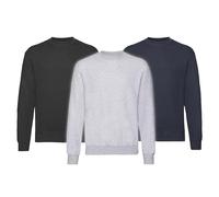 Fruit of the Loom Hombre Classic Set In Sweat, 3 Pack Sudadera Not Applicable, Multicolor (Black/Heather Grey/Deep Navy 26), Medium