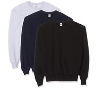 Fruit of the Loom Classic Set In Sweat, 3 Pack Sudadera, Multicolor (Black/Heather Grey/Deep Navy 26), X-Large (Pack de 3) para Hombre