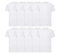 Fruit of The Loom Hombre Heavy Cotton 10 Pack tee Camiseta Not Applicable, Blanco (White 30), Small