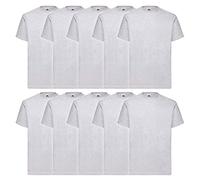 Fruit of The Loom Hombre Heavy Cotton 10 Pack tee Camiseta Not Applicable, Gris (Heather Grey 94), Large