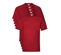 Fruit of the Loom Valueweight 5 Pack Camiseta, Rojo (Brick Red Bx), Small (Pack de 5) para Hombre