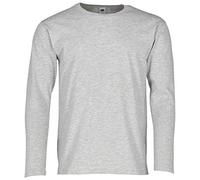 Fruit of the Loom Iconic 150 Classic Long Sleeve T | Camiseta de manga larga para hombre y mujer - Camiseta de algodón suave, Tear Away Label, corte clásico, gris, XL