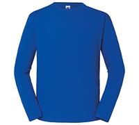 Fruit of the Loom Iconic 195 Ringspun Premium - Camiseta de manga larga para hombre, azul cobalto, L