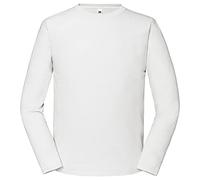 Fruit of the Loom Iconic 195 Ringspun Premium - Camiseta de manga larga para hombre, Color: blanco, M