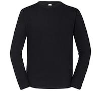 Fruit of the Loom Iconic 195 Ringspun Premium Long Sleeve T - Camiseta de manga larga para hombre y mujer, 100% algodón, alta calidad y cómoda, ideal para el día a día y la impresión, Negro , XXL