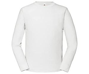 Fruit of the Loom Iconic 195 Ringspun Premium Long Sleeve T - Camiseta de manga larga para hombre y mujer, 100% algodón, alta calidad y cómoda, ideal para el día a día y la impresión, Blanco, 5XL