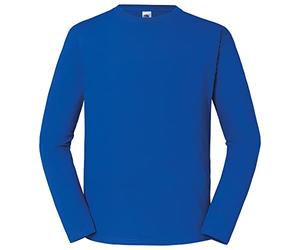 Fruit of the Loom Iconic 195 Ringspun Premium Long Sleeve T - Camiseta de manga larga para hombre y mujer, 100% algodón, alta calidad y cómoda, ideal para el día a día y la impresión, azul real, XS