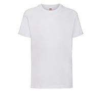 Fruit of the Loom Iconic Camiseta para niños, Blanco, 116 cm