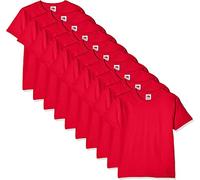 Fruit of the Loom Kids 10 Pack T-Shirt Camiseta, Rosso, 7-8 Años (Pack de 10) para Niños