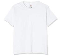 Fruit of the Loom Kids Plain Blank Cotton T Shirt, blanco, Age 12+