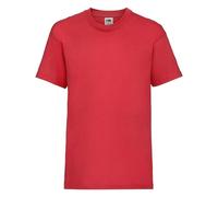 Fruit of the Loom Kids Valueweight T | Camiseta para niño, 100% algodón, cuello redondo, camiseta resistente para niños, para escuela, ocio y equipos, rojo, 98