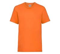Fruit of the Loom Kids Valueweight T | Camiseta para niño, 100% algodón, cuello redondo, camiseta resistente para niños, para escuela, ocio y equipos, naranja, 116