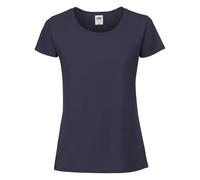Fruit of the Loom Ladies Iconic 195 - Camiseta de mujer de algodón peinado, cuello redondo, básica, con costuras laterales