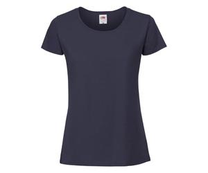 Fruit of the Loom Ladies Iconic 195 - Camiseta de mujer de algodón peinado, cuello redondo, básica, con costuras laterales
