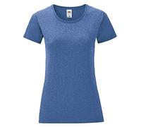 Fruit of the Loom Ladies Iconic Camiseta Talla S - XXL, Diseño retro, color azul royal., L