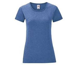 Fruit of the Loom Ladies Iconic Camiseta Talla S - XXL, Diseño retro, color azul royal., S