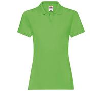 Fruit of the Loom Lady-Fit Premium - Camiseta de tipo polo para mujer ( Amarillo verde lima