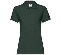 Fruit of the Loom Lady-Fit Premium Camiseta Polo - algodón, Verde Bosque, 100% algodón. 100% algodón, Mujer, X-Small