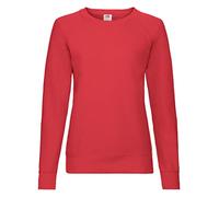 Fruit of the Loom Lightweight Raglan Sweat Lady-Fit Camiseta, Rojo (Red 40), 38(Tamaño Fabricante: Small) para Mujer
