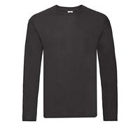 Fruit of the Loom Long Sleeve Valueweight tee Camisa, Negro, Large para Hombre