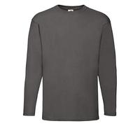 Fruit of The Loom Long Sleeve Valueweight tee - Camiseta, Hombre, Gris, Medium