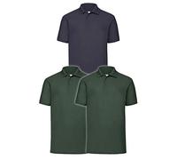 Fruit of the Loom Lote de 3 Polos Premium para Hombre, M L XL 2XL 3XL, también en conjuntos de colores + 1 bloc de notas de compra HL, L
