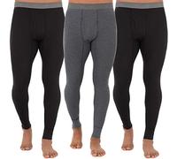 Fruit of the Loom Recycled Premium Waffle Thermal Underwear Long Johns Bottom (1, 2, 3, and 4 Packs) Pantalones de Pijama, Negro/Negro/Gris Chiné, 34-37 (Pack de 3) para Hombre