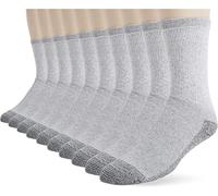 Fruit of the Loom Men's 10-Pair Everyday Work Gear Tube Socks, Gray, Shoe Size: 6-12 (Large)
