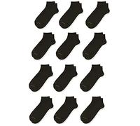 Fruit of the Loom Men's 12 Pair Cushioned Low Cut Sock Sockshosiery, -black, Shoe size 6-12