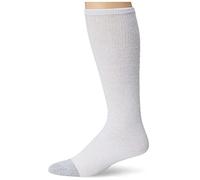 Fruit of the Loom Men's 6 Pack Cushion Over the Calf Tube Socks, White,