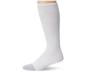 Fruit of the Loom Men's 6 Pack Cushion Over the Calf Tube Socks, White,