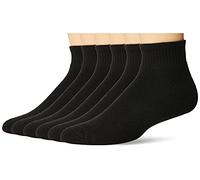 Fruit of the Loom Men's 6 Pair Half Cushion Ankle Sock Sockshosiery, -black, Shoe size 6-12